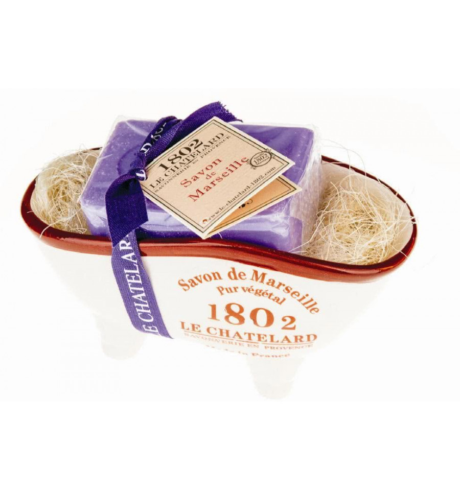 Set Cadou Savoniera Cadita Baie Sapun Natural Marsilia 100g Lavanda de Provence Le Chatelard 1802