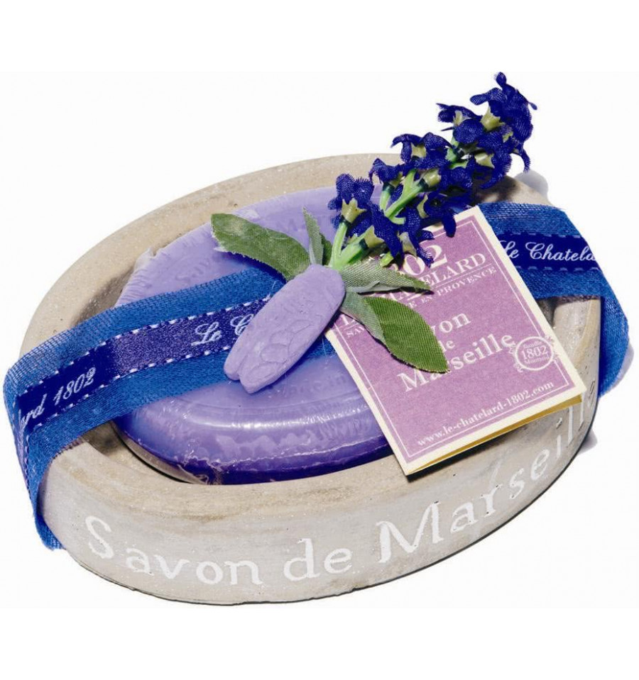 Set Cadou Savoniera Sapun Natural Marsilia 100g Oval Lavanda de Provence Le Chatelard 1802