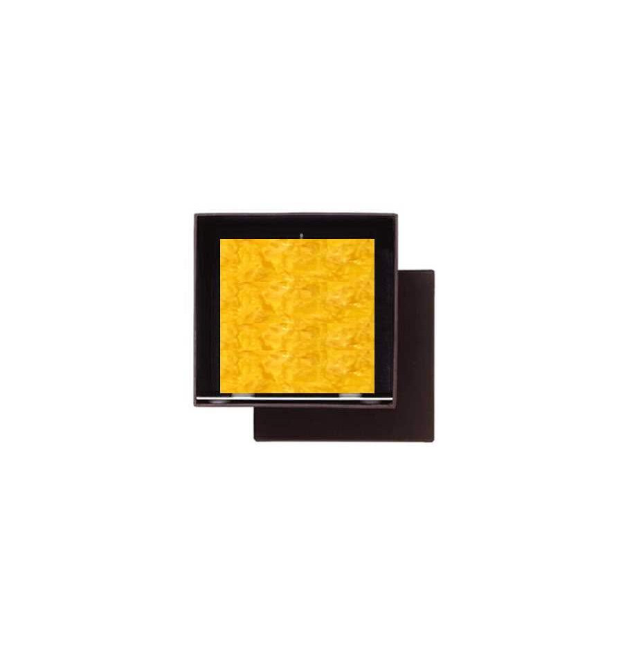 Set Cadou Lumanare Decorativa cu Suport Otel Inox Amabiente Kubus 16427 Yellow Giallo