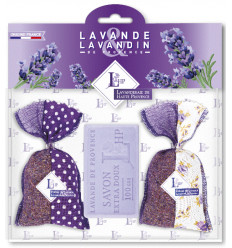 Set Cadou Sapun Natural de Marsilia si Saculeti cu flori de LAVANDA - LHP Provence