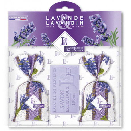 Set Cadou Sapun Natural de Marsilia si Saculeti cu flori de LAVANDA - LHP Provence