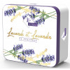 Set Cadou Cutie Metalica Mare Sapun Natural de Marsilia si Saculet cu flori de LAVANDA - LHP Provence
